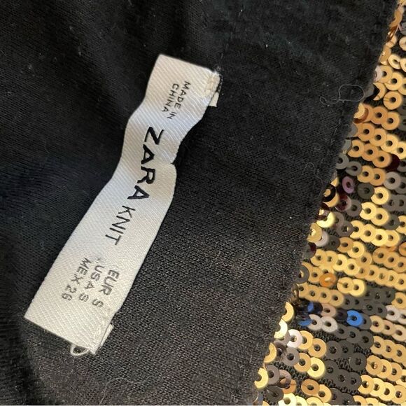 Zara Sequin Animal Print Midi Skirt Pull on Small - Picture 6 of 7
